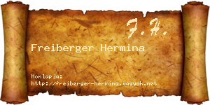 Freiberger Hermina névjegykártya